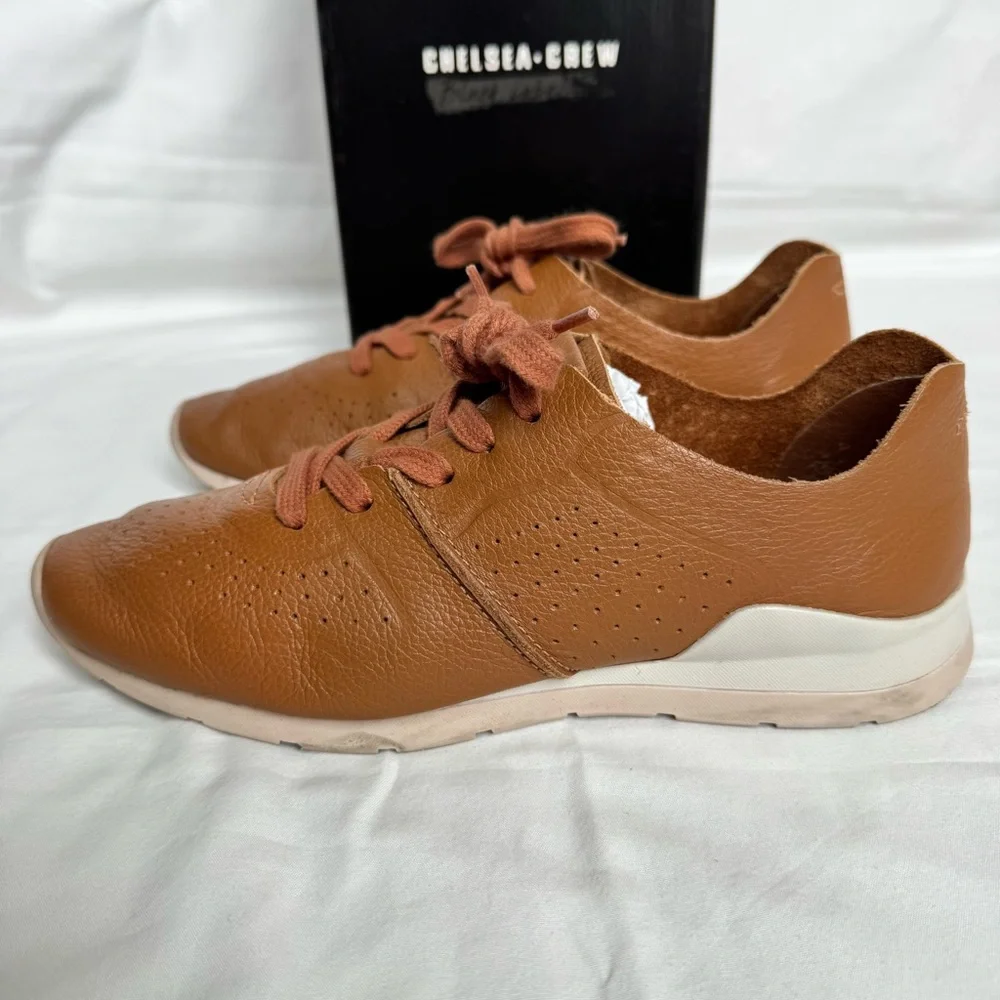 Chelsea Crew Brown Leather Sneakers Women’s 8 Brazil Comfort Shoes Minimalist